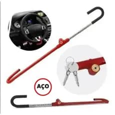 Trava Carneiro Antifurto Pedal E Volante De Aço Para Carro