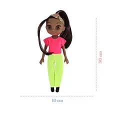 Boneca Negra Infantil 30cm Acessórios Pente Espelho Prendedores Cabelo Completo