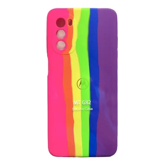 Capa G82 Motorola arco íris case de silicone capinha colorida aveludada