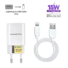 ⚡ Carregador Rápido 15W H’Maston + Cabo Lightning iPhone | USB Duplo 2 Portas | ANATEL | Envio Imediato