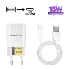 ⚡ Carregador Rápido 15W H’Maston + Cabo V8 Micro USB | USB Duplo 2 Portas | ANATEL | Envio Imediato
