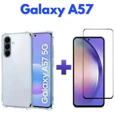 🔥 KIT COMPLETO Samsung Galaxy A57 5G Capa Transparente + Película 3D Proteção Total