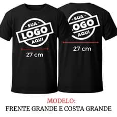 Camiseta Unisex Personalizavel Personalizada Com Sua Logo | 100% Algodão Confort Estampa Resistente