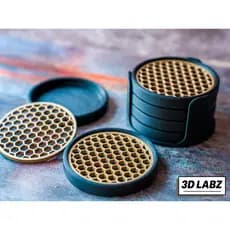 Kit 4 Porta Copos Geométrico Colmeia Honeycomb Estilo Industrial Escritório | Design Moderno Hexagonal Minimalista | |