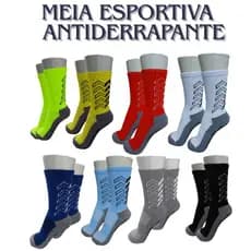 Kit Meias Esportivas  Antiderrapante Academia, Pilates, Futebol, Basquete, Tênis Corrida