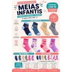 Kit Meia Infantil bebe criança  menino e menina