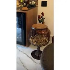 Mesa Adega De Vinho Moderna Porta Rolha Artesanal Grande Top