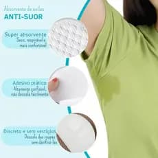 Kit 50 Protetores Absorventes para Axilas com Controle de Odor Anti-Transpirante
