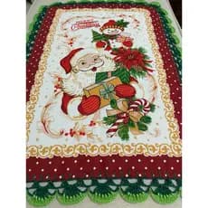 Pano de Prato Atoalhado de Natal Biquinho de Crochê – Pano de Copa Döhler 65x45, Toalhinha de Natal, Guardanapo