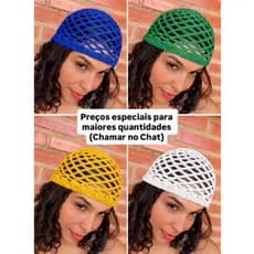 Touquinha de Crochê BRASIL Copa do Mundo – Headpiece de Crochê, Chapéu de Praia Touca Feita à Mão Fio Algodão