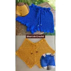 Short de Crochê – Shortinho Carnaval Verão Moda Praia Blogueira, Saida de Praia Crochê