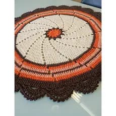 Centro de Mesa de Crochê Degradê 70cm VÁRIAS CORES –Toalha de Mesa Laranja, Toalhinha de Crochê Redonda Verde Água