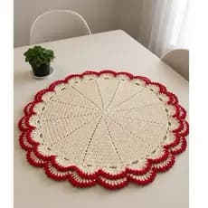 Centro de Mesa de Crochê Rendado 70cm – ESCOLHA A COR Feito à Mão em Barbante, Centro de Mesa Vermelho, Toalha Redonda