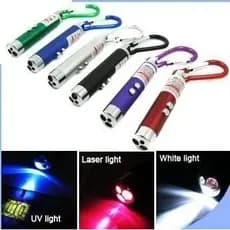 Mini Lanterna Laser C/luz Negra Detecta Notas Falsas C/ Chaveiro