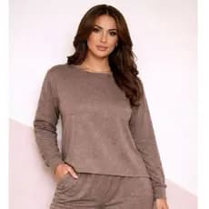 Blusa Lanzinha Manga Longa Malha Confortável Inverno