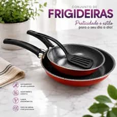 Kit Frigideiras Antiaderentes 2 Peças + Espátula | Revestimento Premium | Cozinha Moderna