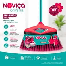 Vassoura Noviça Original Multiuso Duo com Cabo