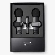 Microfone de Lapela Sem Fio com Cancelamento de Ruído para iPhone e Android