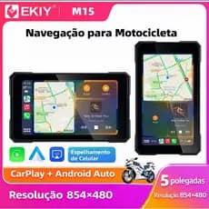 Central Multimídia para Moto EKIY M15 + TPMS GPS – 5” com CarPlay e Android Auto Bluetooth 5.0