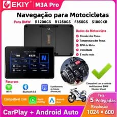 Tela Multimidia Carplay Android Auto EKIY para Moto BMW Compatível com Controle Original