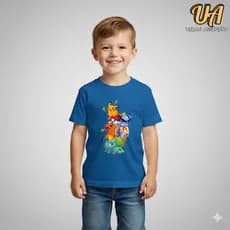Camiseta Infantil Masculina Unissex Desenho Anime Pokemon (Pokemon Iniciais) - 100% Algodão