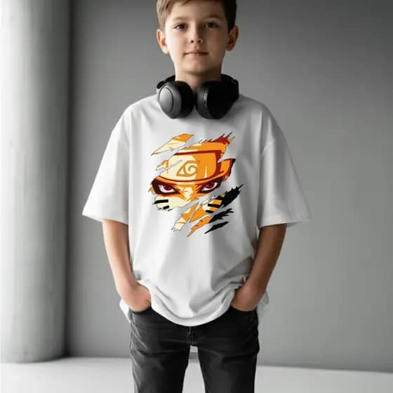 Camiseta Infantil Masculina e Unissex Anime e Desenho Naruto Super Macia 100% Algodão