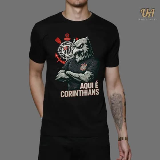 Camiseta Unissex Time Esportes Corinthians Personalizada GAVIÃO CORINTHIANS - 100% Algodão