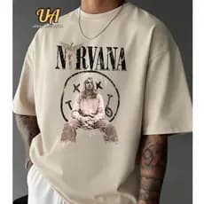 Camiseta Masculina Unissex Rock Banda Nirvana Rock N' Roll 100% Algodão Super Confortável e Macia