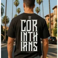 ️️Camiseta Plus size Masculina 100% Algodão Premium Corinthians Gaviões da Fiel ️Manto Timão