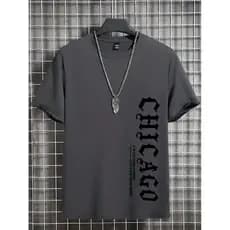 Camiseta Masculina Unissex Streetwear CHICAGO Plus Size Oversized 100% Algodão Premium Super Confortável