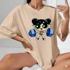 Camiseta Feminina Básica PlusSize e Oversized Academia Meninas SuperPoderosas Gym Super Macia 100% Algodão