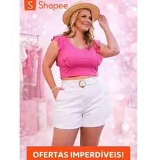 Cropped Plus Size Feminino Canelado 44 46 48 50 52 Top Blusa Moda