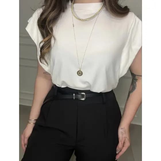 Blusa Feminina T-Shirt Básica Muscle Tee  Confortável Casual Jéssica