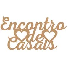 Lettering Placa Decorativa MDF Encontro De Casais 60x30cm