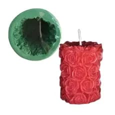 Forma Molde Silicone Sabonete Vela Biscuit Resina - Provence Tubo De Rosas Pequeno