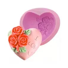 Forma Molde Silicone Sabonete Vela Biscuit Resina - Coração I Love You