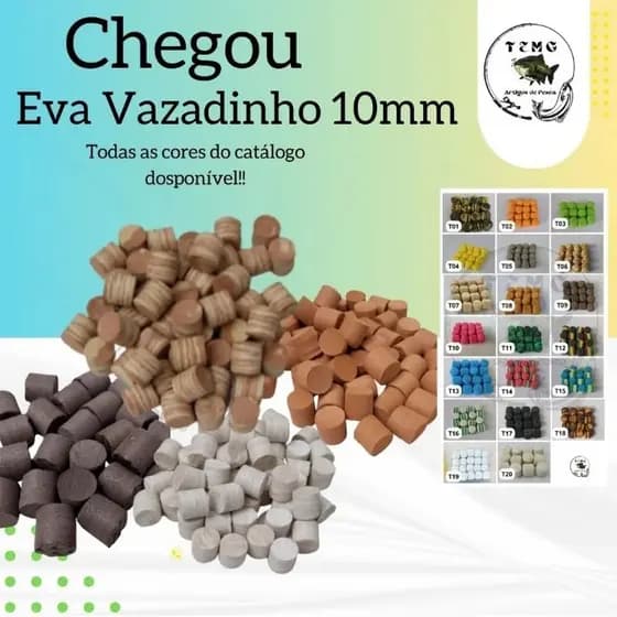 Eva Vazado para pesca de Anteninhas c/ 20 Unidades / Cilíndricos O8 ou 10mm ENVIO IMEDIATO