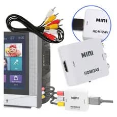 Mini Adaptador Conversor Imagem E Áudio Hdmi Para Tv De Tubo Rca E Cabo Av