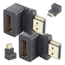 Kit 2 Adaptadores Hdmi 90 Graus Conector Em L Compacto E Painel