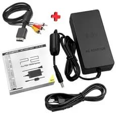 Kit Fonte Bivolt Ps2 Slim Com Cabo Av Rca 15m Compatível