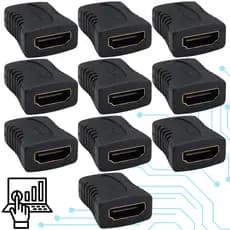 Kit 10 Adaptadores Hdmi Femea X Femea Emenda Extensor Conector De Cabo