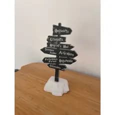 Harry Potter - Placa de trânsito com lugares magicos! Hogwarts, gringotts, hogsmeade