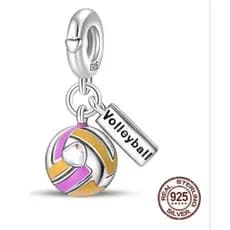 Berloque Bola Volei Prata 925 legítima pingente voleibol volleyball
