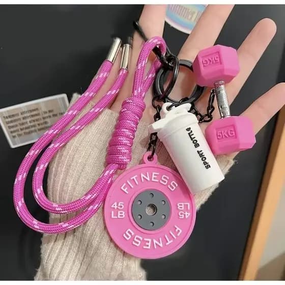 Chaveiro musculação gym fitness halter halteres anilha garrafa academia