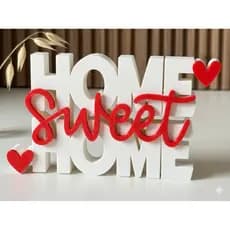Letreiro Decorativo 3D Home Sweet Home Enfeite Sala Rack Aparador