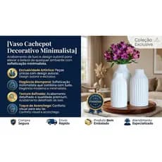 Vaso Cachepot Decorativo Minimalista Impressão 3D Moderno Premium