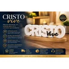 Decoração Cristã Jesus Cristo Vive | Enfeite Religioso em Impressão 3D | Presente Cristão Evangélico
