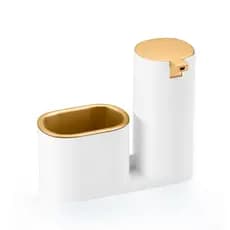 DISPENSER PARA DETERGENTE / BUCHA BRANCO / DOURADO CONCEITO CLEAN MODERNO