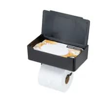 Suporte Papel Higiênico Porta Lenço Umedecido Celular Banheiro Lavabo Preto Arthi