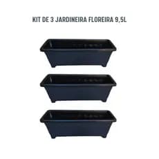 KIT 3 VASOS JARDINEIRA GRANDE 9,5L – RESISTENTE, MODERNO E VERSÁTIL